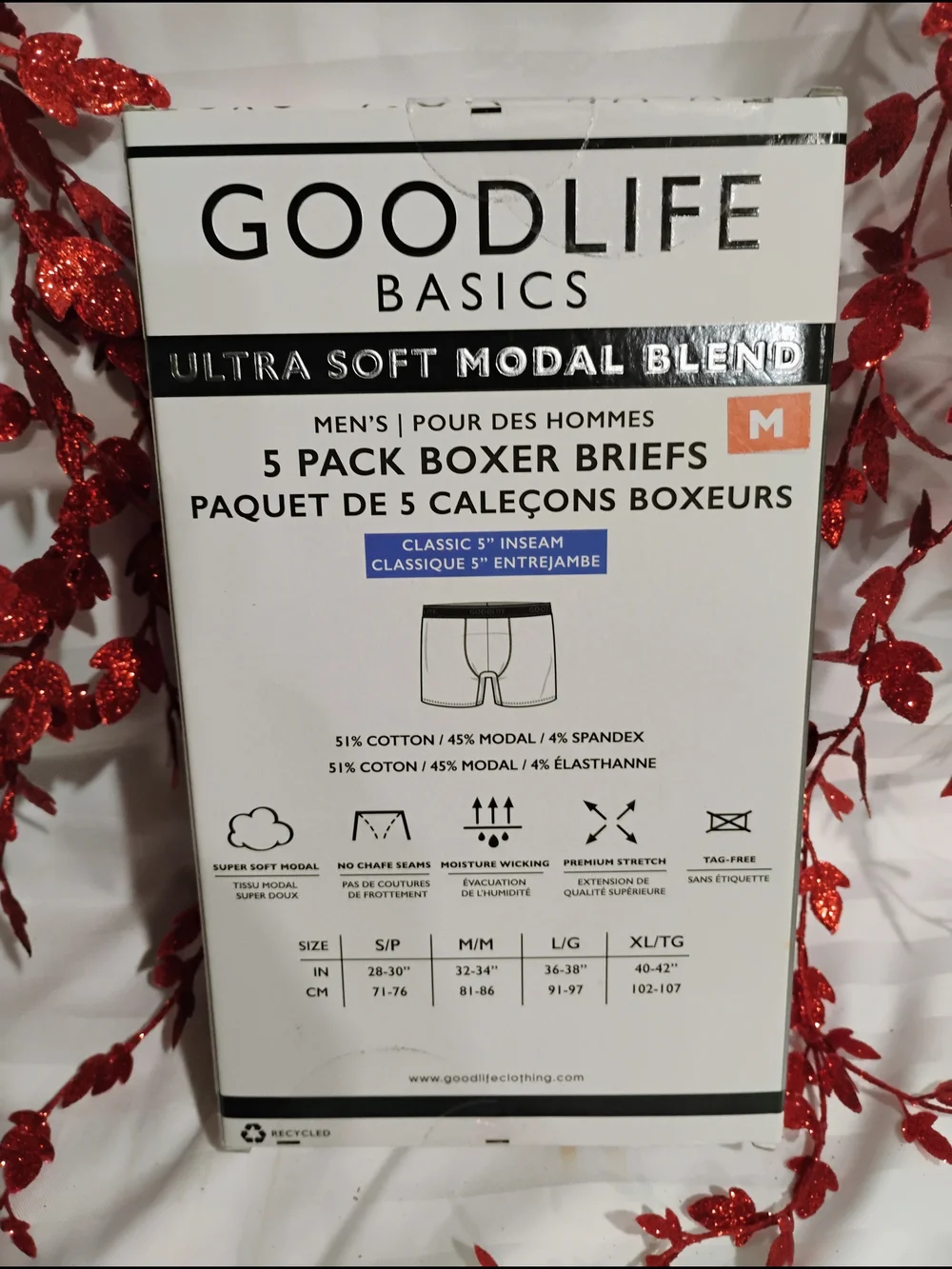Goodlife Men's Boxer Brief 5-Pack – Gray, Beige, Navy, Green, Black